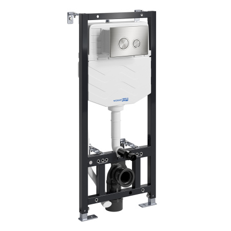 Готовое решение для подвесных унитазов WasserKraft Aller 10 10TLT.010.ME.BN01 панель смыва никель