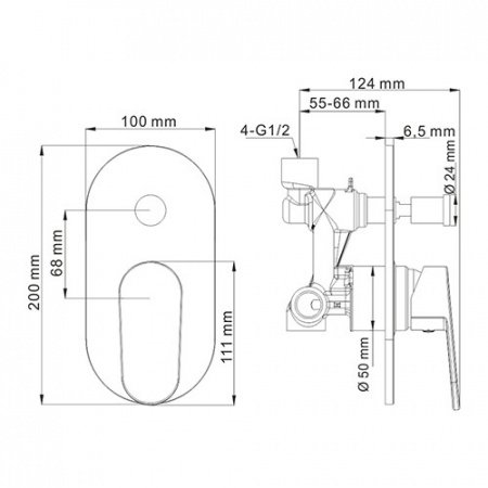 Смеситель для душа WasserKraft Donau 5361 хром