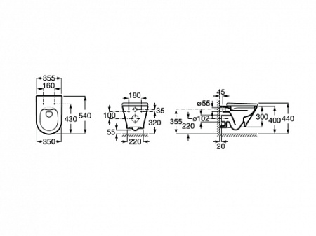 Унитаз подвесной безободковый Roca Gap Round 3460NL000 без сиденья