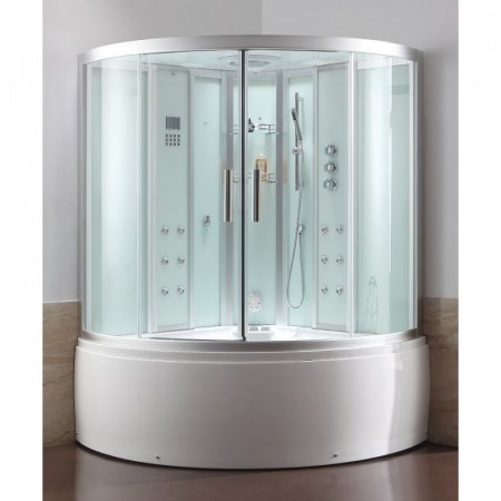 Душевой бокс EAGO DA324H F8 150x150x228см, профиль матовое серебро, стекло прозрачное