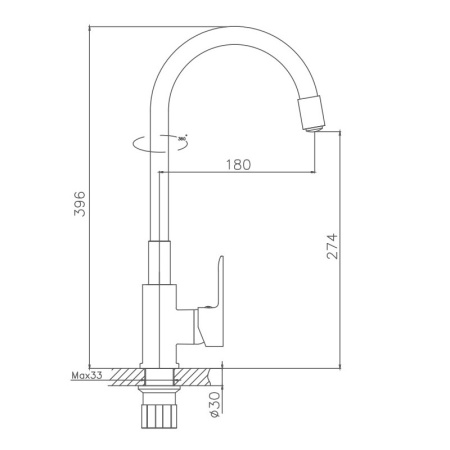 Смеситель для кухни Haiba HB70112-7, черный