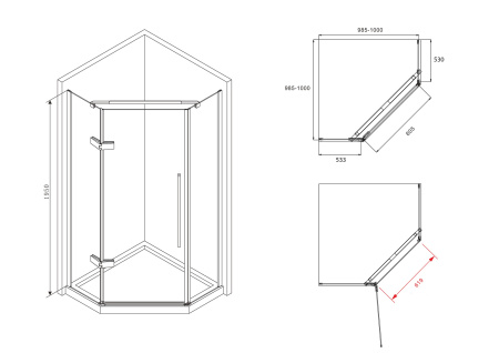 Душевой уголок ABBER Ewiges Wasser AG05100