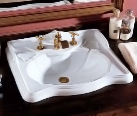 Раковина встраиваемая сверху 60см Azzurra Jubilaeum JUB700/Mbi*1 белый