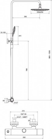 Душевая стойка Ravak 10° TD 091.00/150