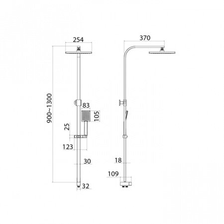Душевая стойка IDDIS Bild BIL1FSBi76 хром