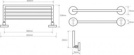 Полка для полотенец Bemeta Omega 104205152 Глянец