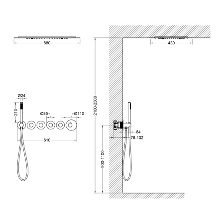 Встраиваемая душевая система с термостатом Timo Saona SX-2319/13SM никель