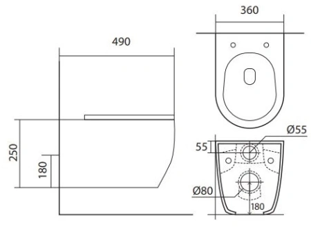 Унитаз подвесной Aquatek Европа AQ1106-00 с сиденьем Soft Close
