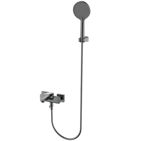 Смеситель для ванны с душевым набором AQUAme Imola AQM6712GM вороненая сталь