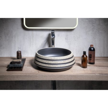 Раковина накладная 41см SAPHO PRIORI PI021 черный