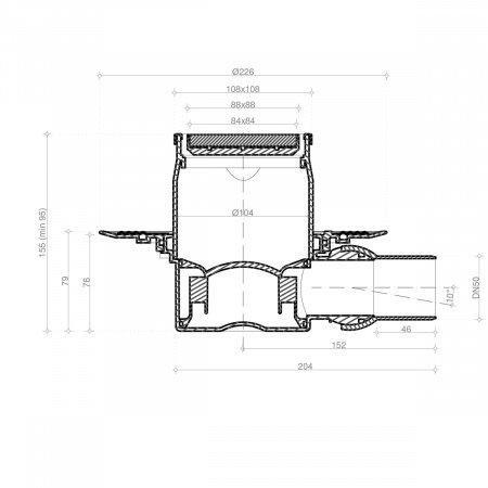 Душевой трап Pestan Confluo Standard 13000107 с решеткой