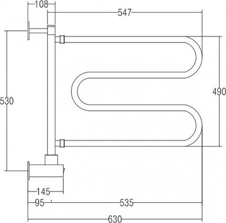 Полотенцесушитель электрический Margaroli Vento 500OBC 53х54.7см бронза