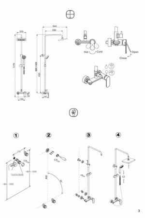 Душевая стойка Bravat Opal F9125183CP-A-RUS хром