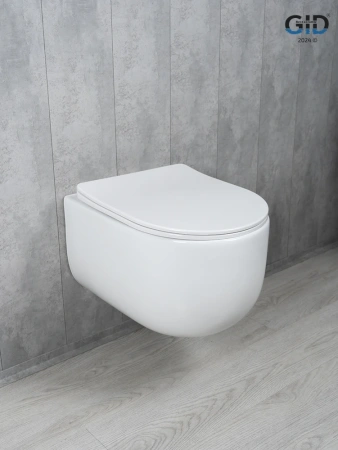 Унитаз подвесной безободковый GID Tr2133TF белый с сиденьем микролифт