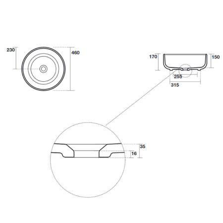 Раковина накладная 46см Kerasan Ciotola 430231 черный матовый