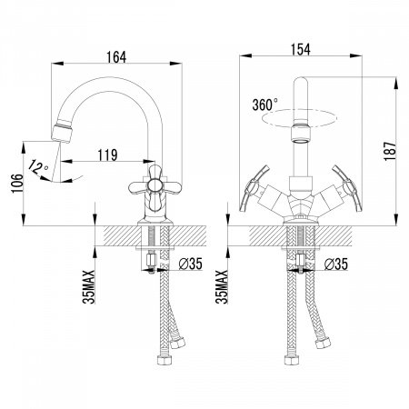 Смеситель для раковины Lemark Partner LM6547C хром