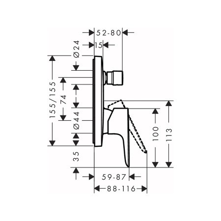 Смеситель для ванны с душем Hansgrohe Talis E 71745340 хром черный шлифованный