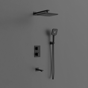Встраиваемая душевая система с термостатом Vincea Next VSFW-1N3TMB черный матовый