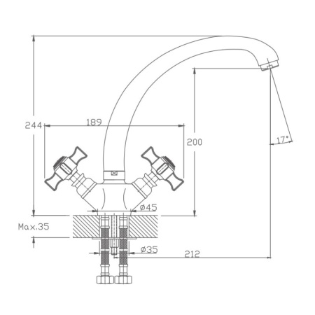 Смеситель для кухни Haiba HB4724, хром