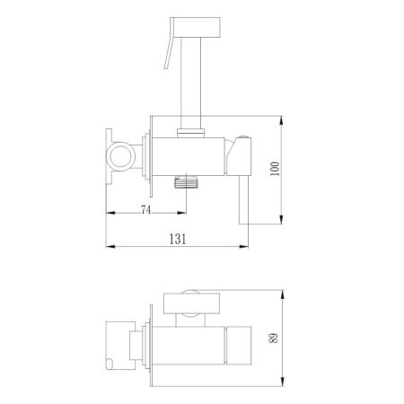 Гигиенический душ со смесителем Haiba HB5512-7 черный матовый