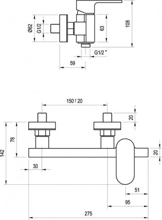 Смеситель для душа Ravak Chrome X070043 хром