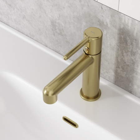 Cмеситель для умывальника, золотой матовый, Aiger, IDDIS AIGMG00i01