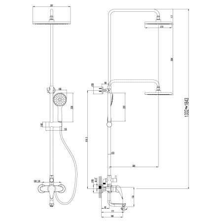 Душевая стойка Lemark Poseidon LM4262C хром