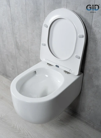 Унитаз подвесной безободковый GID Tr2133TF белый с сиденьем микролифт