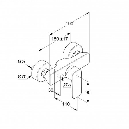 Смеситель для душа Kludi Pure&Style 408413975 черный матовый