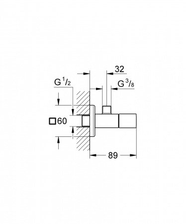 Вентиль запорный универсальный Grohe Eurocube 22012000 хром