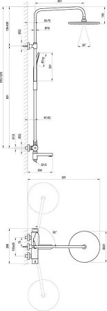 Душевая стойка для ванны Ravak DS X07P642 хром