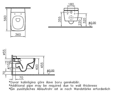 Унитаз Vitra Metropole 7672B003-1686 подвесной без сиденья