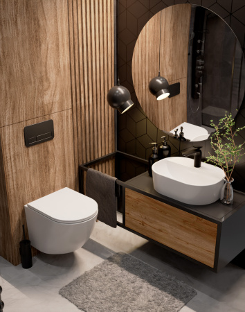 Унитаз подвесной безободковый AQUAme AQM2002L белый, с сиденьем микролифт