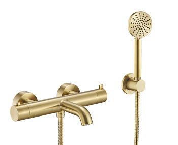 Смеситель для ванны термостатический c гарнитуром Benesque Lumiere 11011204 латунь брашированная