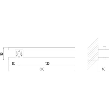 Полотенцесушитель электрический Terminus Полка П2 ПРОФ 50х90