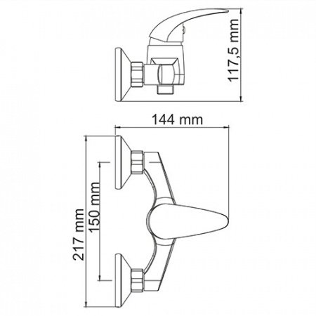 Смеситель для душа WasserKraft Isen 2602 хром