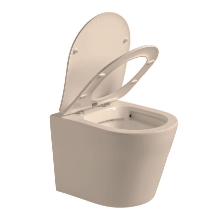 Унитаз подвесной безободковый Vincea Piatti VT1-11SMC капучино матовый, с сиденьем микролифт