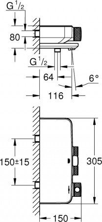 Термостат для ванны с душем Grohe Grohtherm SmartControl 34718000 хром