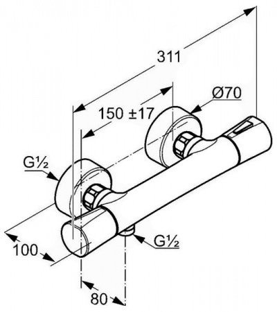 Термостат для душа Kludi Zenta  351009138 хром/белый
