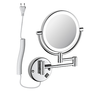 Косметическое зеркало с 5-ти кратным увеличением и подсветкой Timo Saona 13376/00 хром