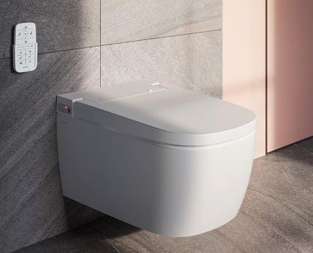 Унитаз подвесной безободковый Vitra V-Care Comfort 5674B003-6194 с сиденьем микролифт