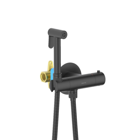 Гигиенический душ с термостатом Aquatek Оберон AQ1027MB черный матовый