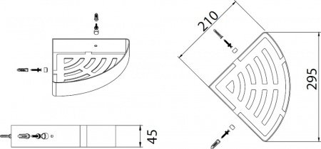 Угловая полка Fixsen Hotel FX-31003A Хром