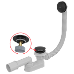 Слив-перелив Alcaplast A507BLACK Click-Clack белый черный матовый