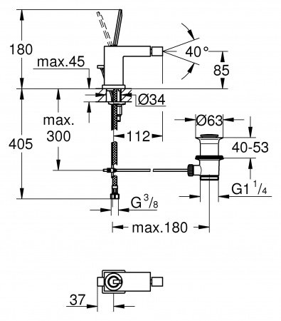 Смеситель для биде Grohe Eurocube Joy 23664000 хром