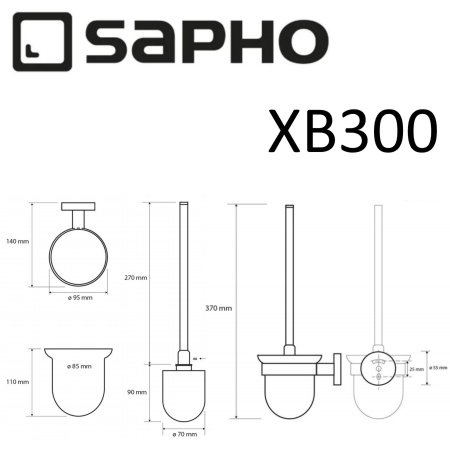 Ершик Sapho X-ROUND BLACK XB300 черный