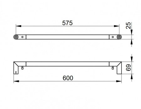 Полотенцедержатель 60см Keuco Reva 12801010600 хром