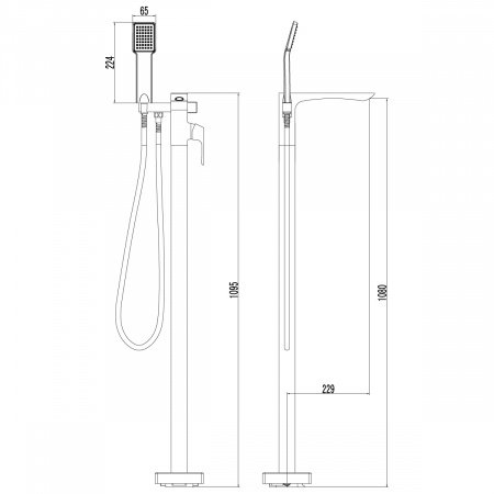 Смеситель для ванны с душем Lemark Unit LM4544C хром