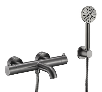 Смеситель для ванны термостатический c гарнитуром Benesque Lumiere 11011203 черный брашированный