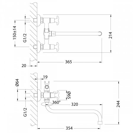 Смеситель для ванны с душем Lemark Flora LM0151C хром